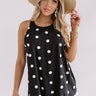 Seriously Outgoing Polka Dot Tank In Black Image - 1