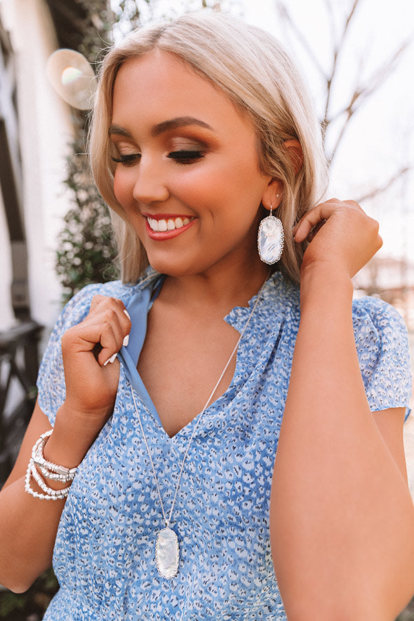 Kendra Scott Macrame Danielle Silver Statement Earrings in Ivory Mother-Of-Pearl Image - 1