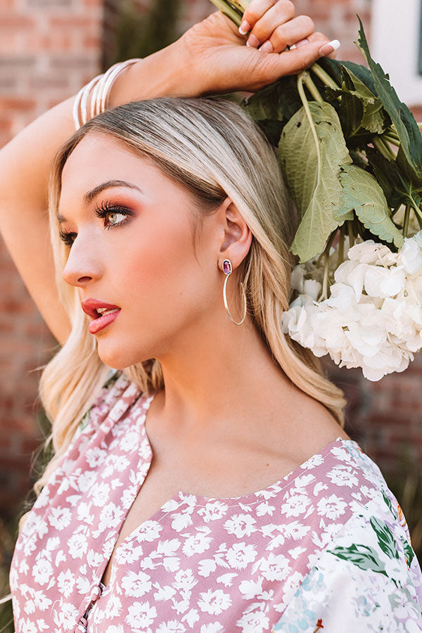 Kendra Scott Small Pepper Gold Hoop Earrings In Purple Mica Image - 1