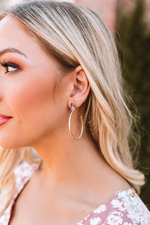 Kendra Scott Small Pepper Gold Hoop Earrings In Purple Mica Image - 3