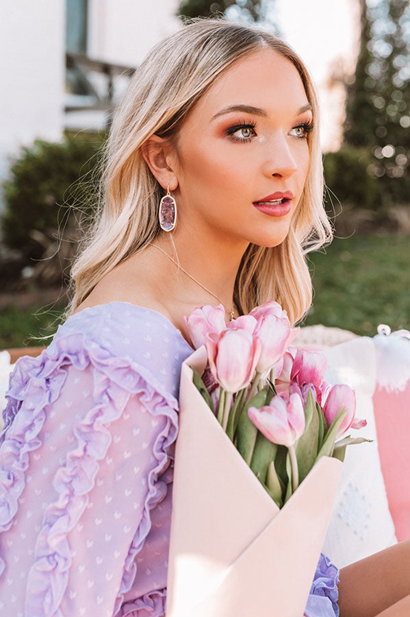 Kendra Scott Elle Gold Drop Earrings In Purple Mica Image - 1