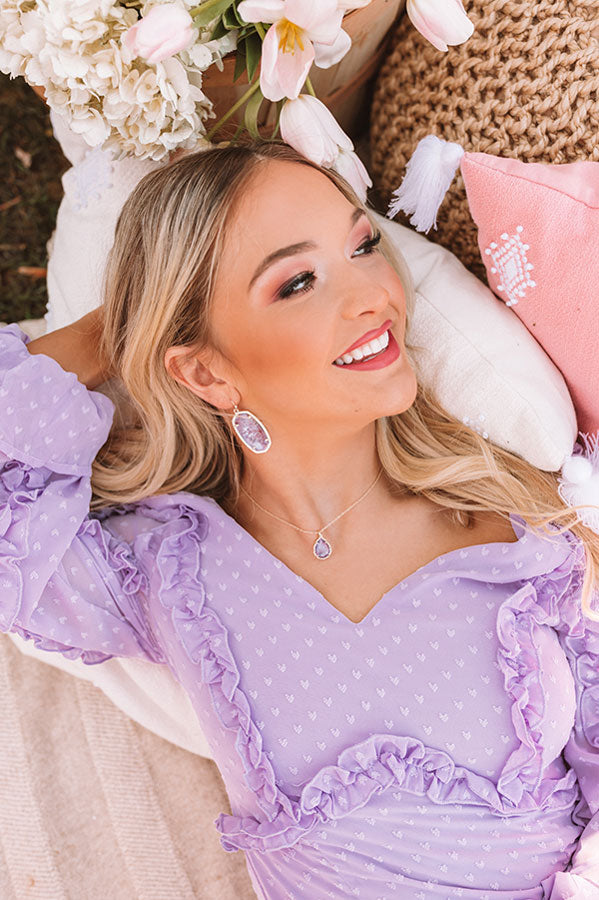 Kendra Scott Elle Gold Drop Earrings In Purple Mica Image - 2