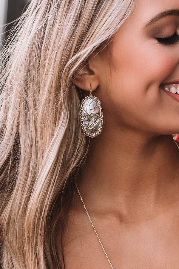 Kendra Scott Macrame Danielle Gold Statement Earrings in Nude Abalone Image - 5