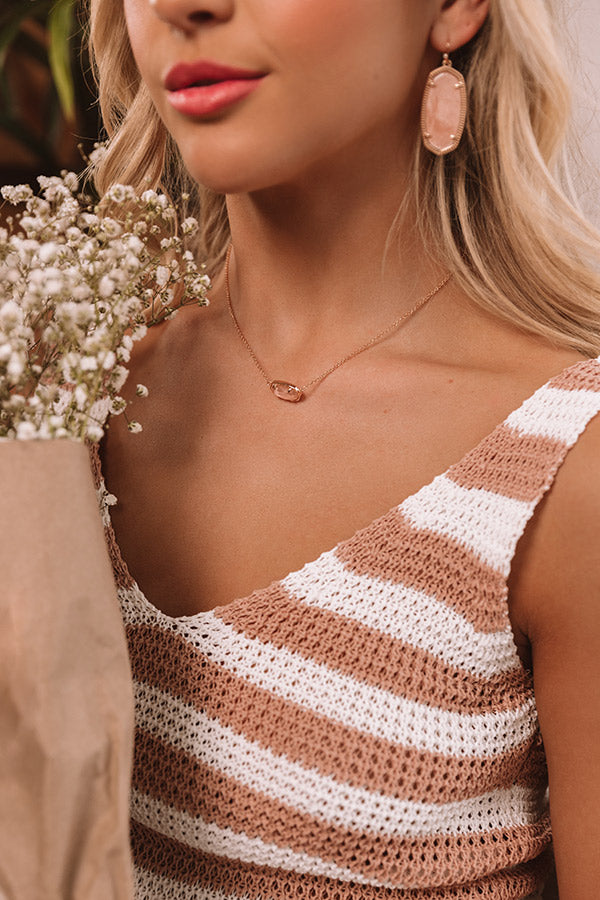 Kendra Scott Elisa Rose Gold Pendant Necklace in Blush Wood Image - 4