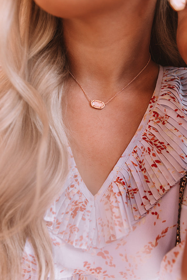 Kendra Scott Elisa Rose Gold Pendant Necklace in Blush Wood Image - 3