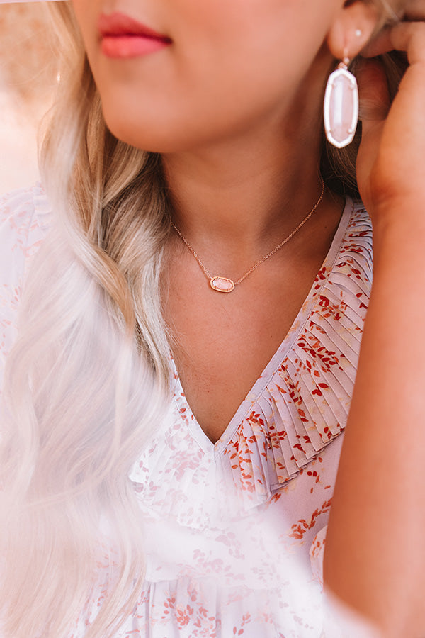 Kendra Scott Elisa Rose Gold Pendant Necklace in Blush Wood Image - 1