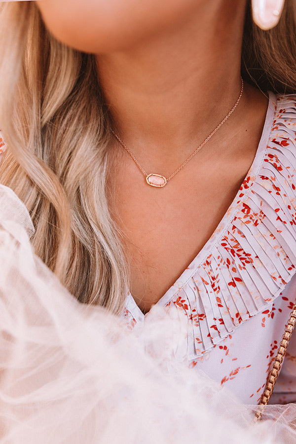 Kendra Scott Elisa Rose Gold Pendant Necklace in Blush Wood Image - 5