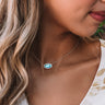 Kendra Scott Elisa Gold Short Pendant Necklace In Aqua Illusion Image - 1