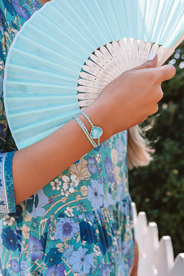 Kendra Scott Kenzie Aqua Cord Friendship Bracelet in Aqua Illusion Image - 1