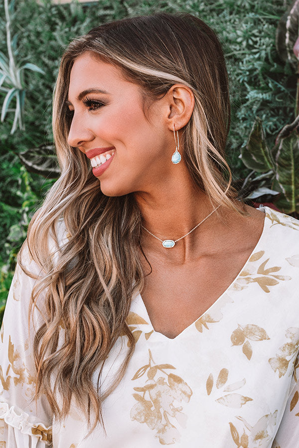 Kendra Scott Macrame Dee Gold Drop Earrings in Aqua Illusion Image - 3