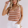 Beachy Boardwalk Knit Tank In Latte Image - 1