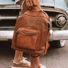 The Essential Faux Leather Backpack In Maple Image - 1