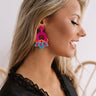 Spicy Margs Beaded Earrings In Fuchsia Image - 1