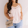Croissants And Kisses Lace Tank In Baby Pink Curves Image - 1