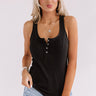 Vacay Views Ribbed Tank In Black Image - 1