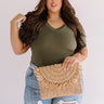 Summer Camp Crush Bodysuit In Army Green Curves Image - 1