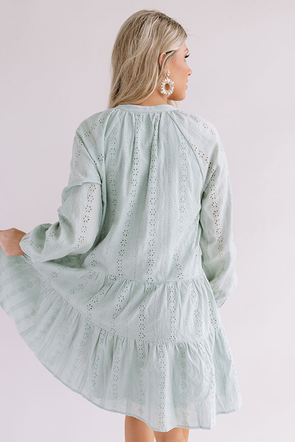 Excited For Paradise Eyelet Dress in Pear Image - 5