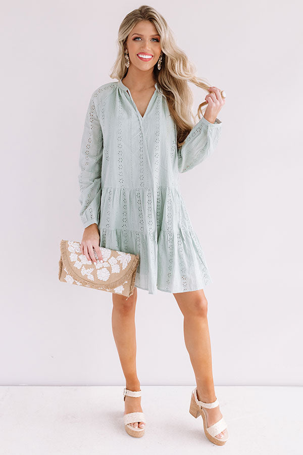 Excited For Paradise Eyelet Dress in Pear Image - 1