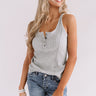 Vacay Views Ribbed Tank In Grey Image - 1