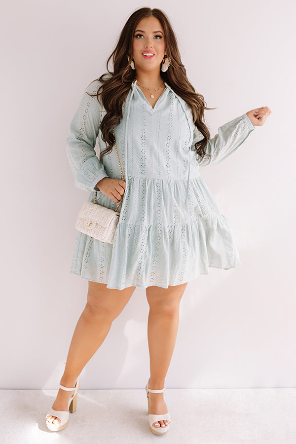 Excited For Paradise Eyelet Dress in Pear Curves Image - 2