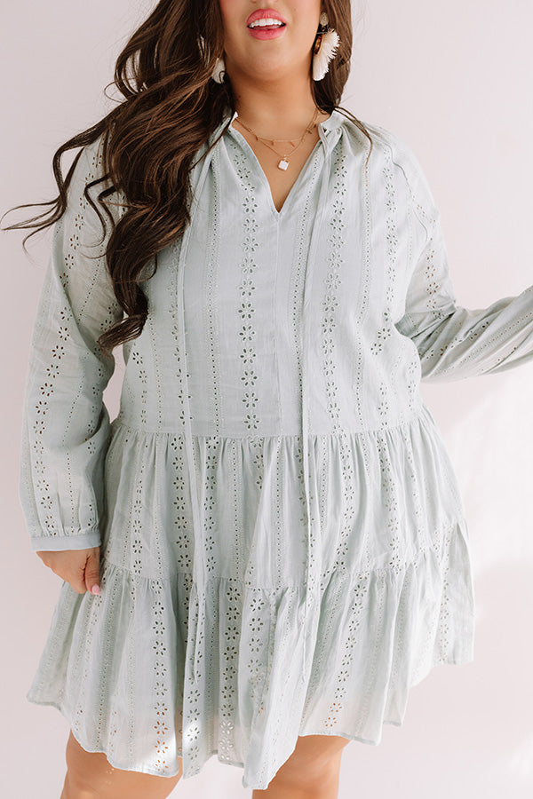 Excited For Paradise Eyelet Dress in Pear Curves Image - 4