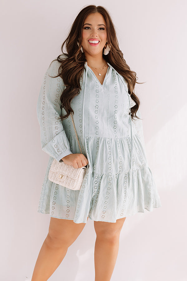 Excited For Paradise Eyelet Dress in Pear Curves Image - 3