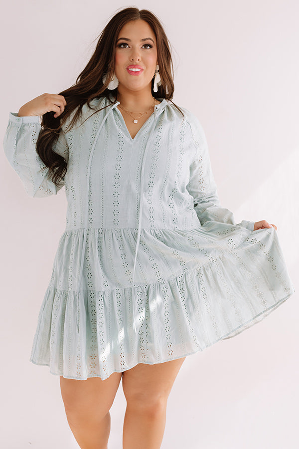 Excited For Paradise Eyelet Dress in Pear Curves Image - 5