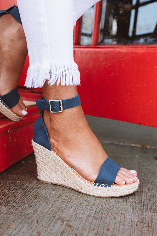 The Alba Wedge In Navy Image - 3