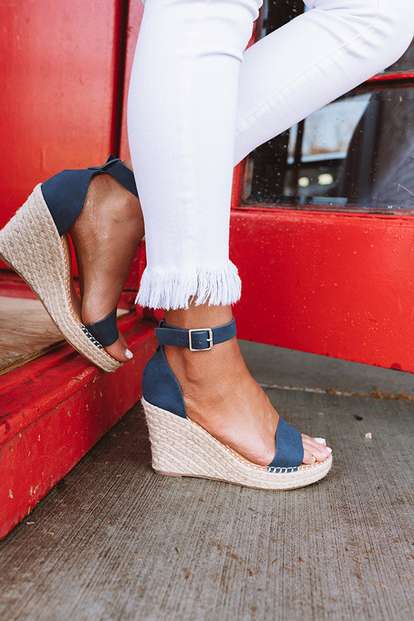 The Alba Wedge In Navy Image - 4