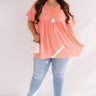 Downtown Brooklyn Babydoll Top In Peach Curves Image - 1
