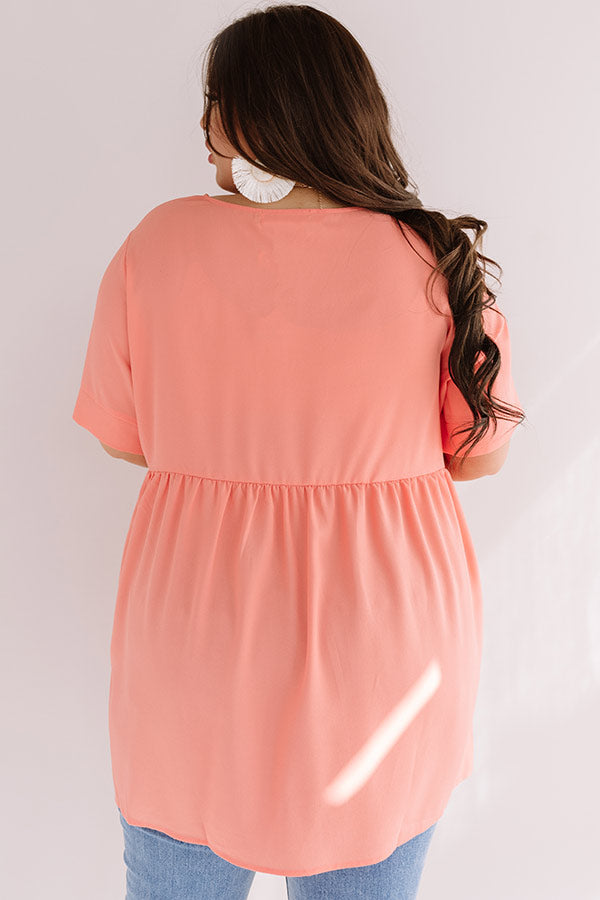 Downtown Brooklyn Babydoll Top In Peach Curves Image - 2
