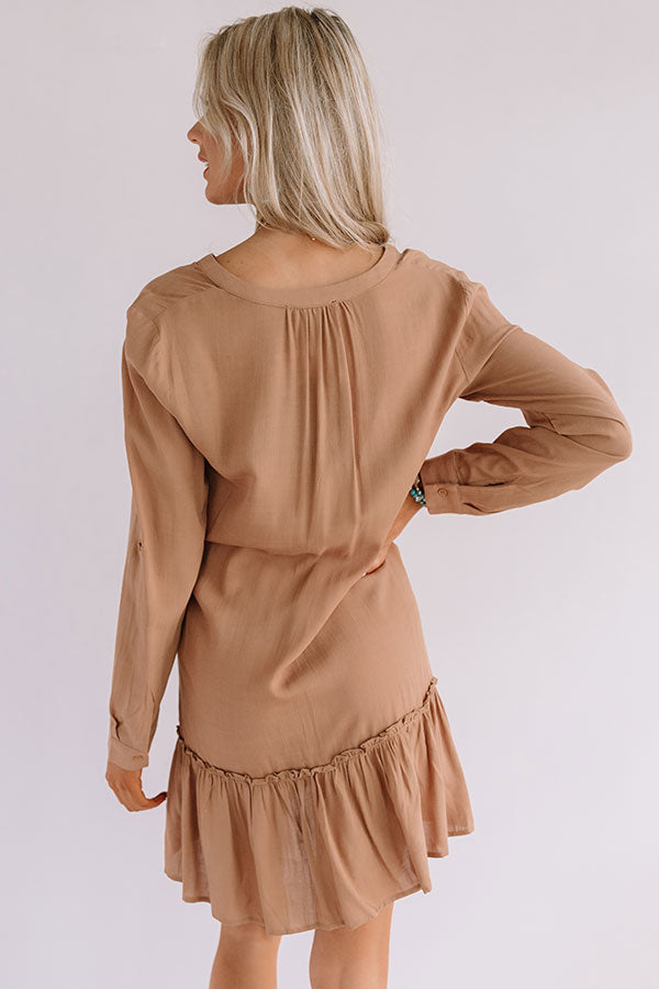 Turn Up The Music Shift Dress In Iced Mocha Image - 4