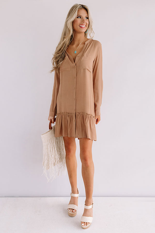 Turn Up The Music Shift Dress In Iced Mocha Image - 1
