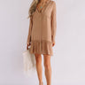 Turn Up The Music Shift Dress In Iced Mocha Image - 1