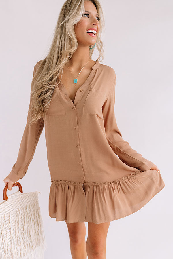Turn Up The Music Shift Dress In Iced Mocha Image - 2
