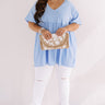 Downtown Brooklyn Babydoll Top In Sky Blue Curves Image - 1