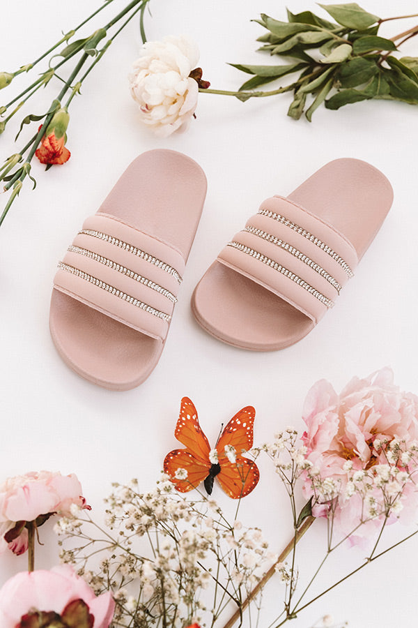 The Cleo Rhinestone Children's Sandal in Blush Image - 3
