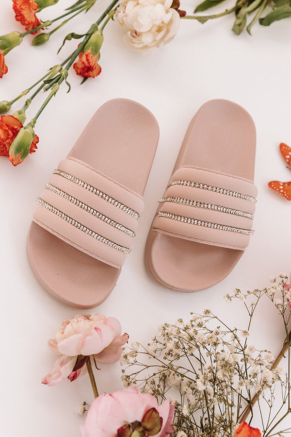 The Cleo Rhinestone Children's Sandal in Blush Image - 4