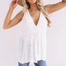 Missing Maui Eyelet Babydoll Tank In White Image - 1