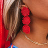Positano Party Beaded Earrings in Red Image - 1