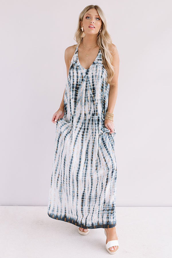 Santorini Sea Tie Dye Maxi Image - 2