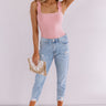 Sunshine Forecast Ribbed Bodysuit in Blush Image - 1