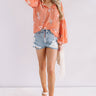 Bali Blooms Shift Top In Peach Image - 1