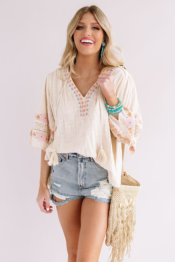 SoCal Crush Embroidered Shift Top Image - 2