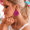 Take Me To Tulum Beaded Earrings in Hot Pink Image - 1