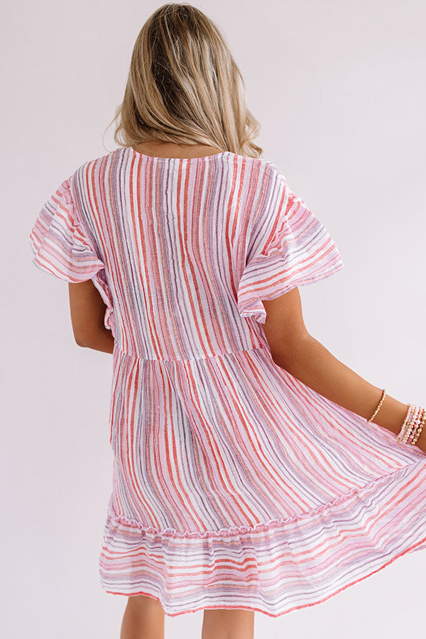 Talk Of The Boardwalk Stripe Babydoll Dress Image - 5