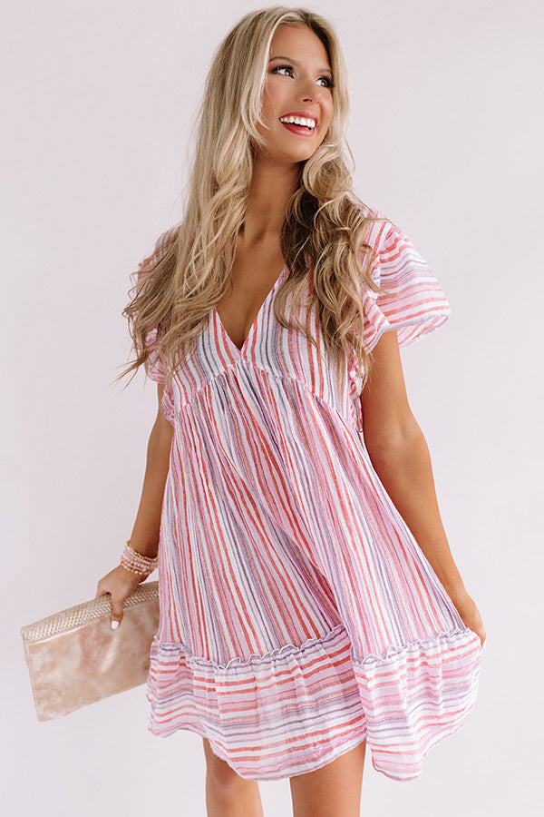 Talk Of The Boardwalk Stripe Babydoll Dress Image - 1