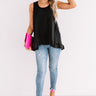 Talk of Tulum Shift Top in Black Image - 1
