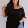 Cafe Crush Waffle Knit Top In Black Curves Image - 1