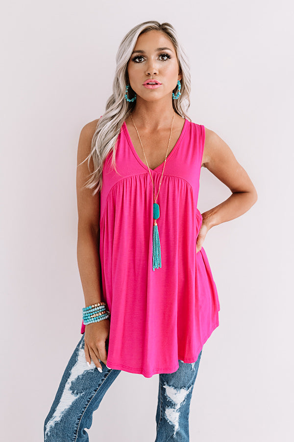 Making Wishes Babydoll Top In Hot Pink Image - 1